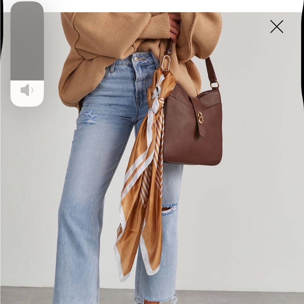 Urban Expressions Brown Bag with Tan Scarf